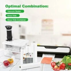 LECHUANG 2 Rouleaux De Mise Sous Vide, Pour Machine Sous Vide Foodsaver, (25cm X 5m Chaque) -Petit Électroménager 100170825 4