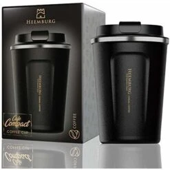 Tasse à Café En Acier Inoxydable, Isolation Double Paroi, 100% étanche Pour Le Café Ou Le Thé. (noir, 510ml)