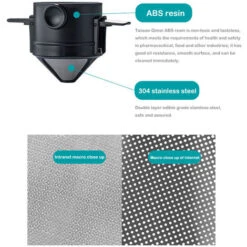 Filtre à Café En Acier Inoxydable Réutilisable Sans Papier Pour La Préparation Manuelle De Café Permanent Portable Haute Précision 304 Filtre à Thé En Acier Inoxydable -Petit Électroménager 100274567 5