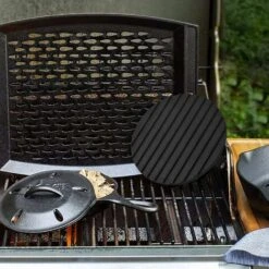 Presse à Hamburger En Fonte Avec Poignée En Bois, Presse à Steak En Fonte Robuste, Presse à Viande Antiadhésive Pour Burgers, Galettes, Barbecue, Pour Gril Plat, Plaque En Fonte Ou Poêle -Petit Électroménager 100571265 5