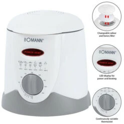 Friteuse Et Fondue Pour 6 Personnes 1L Bomann FFR 1290 CB Blanc 11 Friteuse Et Fondue Pour 6 Personnes 1L Bomann FFR 1290 CB Blanc -Petit Électroménager 100761068 5