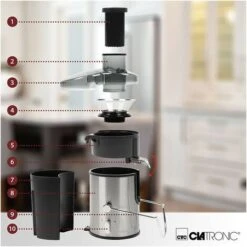 Centrifugeuse 1.5l 400W Clatronic AE 3666 Noir -Petit Électroménager 100761100 3