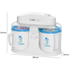 Machine à Glace/Sorbetière Duo Deux Compartiments Clatronic ICM 3650 Blanc -Petit Électroménager 100762285 5