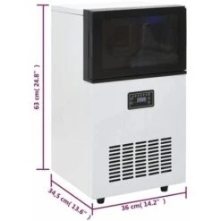 Appareil à Glaçons 420 W Noir 45 Kg / 24 H VidaXL -Petit Électroménager 12001743 3