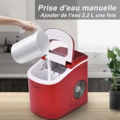 COSTWAY Machine à Glace Machine à Glaçons Rouge -Petit Électroménager 12516184 3