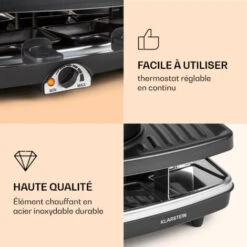 Entrecote Grill Raclette Fondue 1100W 8 Personnes -Petit Électroménager 12991965 4