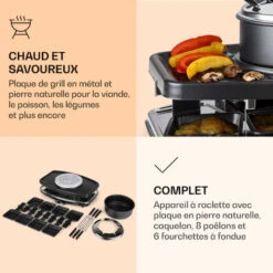Entrecote Grill Raclette Fondue 1100W 8 Personnes -Petit Électroménager 12991965 5