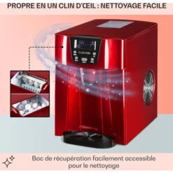 Ice Volcano 2GR Machine à Glaçons 2 Ltr LED 12kg/24h - Rouge -Petit Électroménager 13732937 5