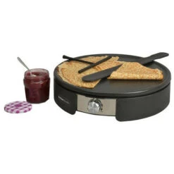 KITCHENCHEF CREPIERE 1500W DIAM 37CM 2 PLAQUES TH° NOIR INOX -Petit Électroménager 14931893 4