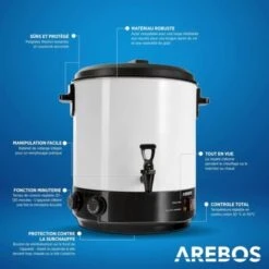 AREBOS Stérilisateur Et Distributeur De Boissons Chaudes Autocuiseur 28 L 1800 W Réglage De La Température En Continu 30-110 °C -Petit Électroménager 16267484 3