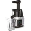 MOULINEX Extracteur De Jus 150W Aluminium / Noir 0,8l 4 Vitesses Pressage à Froid Rotation 80 Trs/min Multifonctions Glace Con