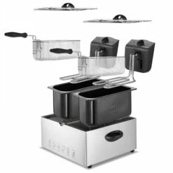 Deuba Friteuse électrique Double Cuve Capacité 2 X 3 L Friteuse En Acier Inoxydable Technologie Zone Froide -Petit Électroménager 18473118 3