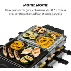 Sirloin Appareil à Raclette Pour 8 Personnes 1500W Aluminium & Pierre -Petit Électroménager 22845387 4