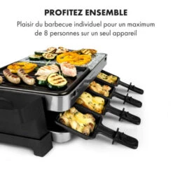 Sirloin Appareil à Raclette Pour 8 Personnes 1500W Aluminium & Pierre -Petit Électroménager 22845387 5