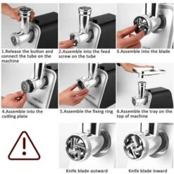 Hachoir à Viande électrique Multifonction Avec 3 Plaques De Broyage Pour Saucisse Noir 10 Hachoir à Viande électrique Multifonction Avec 3 Plaques De Broyage Pour Saucisse Noir -Petit Électroménager 23088803 4