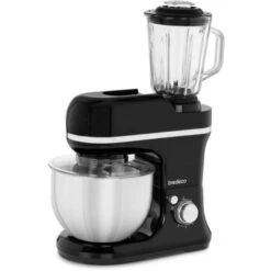 Petit Électroménager 4 Robot Ménager Cuisine Multifonction Pâtissier Avec Pétrin Blendeur 1200W 5L+1,5L