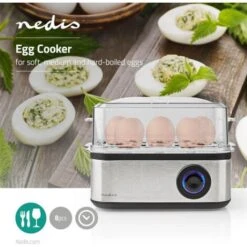 NEDIS Cuiseur à Oeufs 8 Pièces 3 Étages 500 Watts Aluminium/Noir -Petit Électroménager 26271555 2