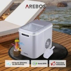AREBOS Machine à Glaçons Cuillère à Glaçons Et Panier 2,2L Icemaker Machine à Glace 12KG En 24h -Petit Électroménager 26925263 4