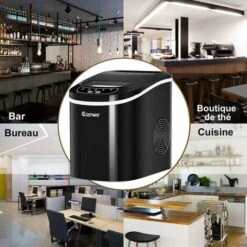 COSTWAY Machine à Glace Machine à Glaçons Noir -Petit Électroménager 27302986 4