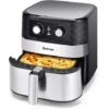 COSTWAY Friteuse à Air Chaud Sans Huile 1700W 5L Avec Minuterie Température Réglable Panier Antiadhésif Dispositif Arrêt Automatique