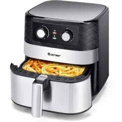 COSTWAY Friteuse à Air Chaud Sans Huile 1700W 5L Avec Minuterie Température Réglable Panier Antiadhésif Dispositif Arrêt Automatique