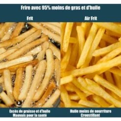 COSTWAY Friteuse à Air Chaud Sans Huile 1700W 5L Avec Minuterie Température Réglable Panier Antiadhésif Dispositif Arrêt Automatique -Petit Électroménager 29981182 3