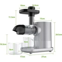 COSTWAY Extracteur De Jus De Fruits Et Légumes Presse à Froid 150W Avec Moteur Silencieux Brosse 500ml Fonction D'Inversion ≤60dB -Petit Électroménager 32465634 4