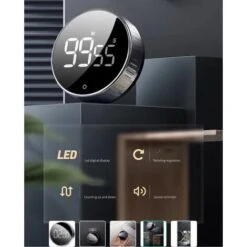 Minuteur De Cuisine, Kitchen Timer Chronomètre Et Compte à Rebours Timer Pour Cuisine Cuisson Classe Formation, Minuterie Aimanté Numérique Affichage LCD, Outil De Gestion Du Temps -Petit Électroménager 32822057 4