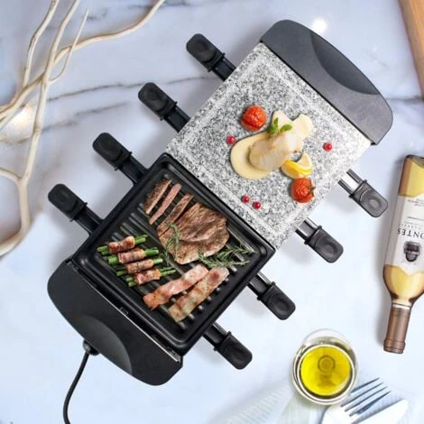 Set à Raclette 3 En 1, Grillade En Pierre Naturelle, Noir, Dimensions: 52 X 20,5 X 12,8 Cm 4 Set à Raclette 3 En 1, Grillade En Pierre Naturelle, Noir, Dimensions: 52 X 20,5 X 12,8 Cm – Image 2