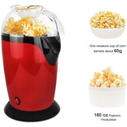 Machine à Popcorn Maison, Appareil à Popcorn Eléctrique, Rouge, Dimensions: 30,5 X 17 X 16,3 Cm 9 Machine à Popcorn Maison, Appareil à Popcorn Eléctrique, Rouge, Dimensions: 30,5 X 17 X 16,3 Cm -Petit Électroménager 35074936 3