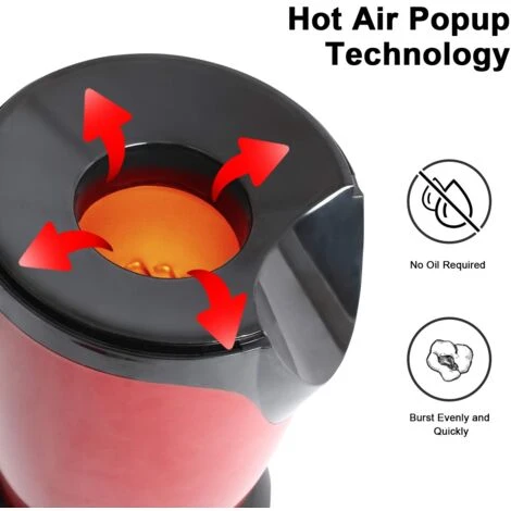 Machine à Popcorn Maison, Appareil à Popcorn Eléctrique, Rouge, Dimensions: 30,5 X 17 X 16,3 Cm 7 Machine à Popcorn Maison, Appareil à Popcorn Eléctrique, Rouge, Dimensions: 30,5 X 17 X 16,3 Cm – Image 5