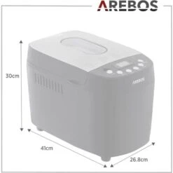 AREBOS Machine à Pain 1500g Pain De Pâte 15 Programmes 3 Vitesses Minuteur 850 W -Petit Électroménager 36570370 5