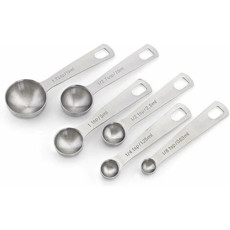 Lot De 6 Set De Cuillères à Mesurer Acier Inoxydable Cuillère De Mesure Set Assaisonnement Cuillère Patisserie Pour Cuire Et Cuisson SP601 GrooFoo 4 Lot De 6 Set De Cuillères à Mesurer Acier Inoxydable Cuillère De Mesure Set Assaisonnement Cuillère Patisserie Pour Cuire Et Cuisson SP601 GrooFoo – Image 2