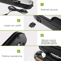 KotiCidsin Machine Sous Vide, Inclus Coupe-sac Caché Et 10 Sac à Vide Alimentaire -Petit Électroménager 42164311 4