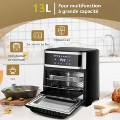 COSTWAY Four à Air 13 L, 1700 W ,8 En 1 Avec écran Tactile Et 8 Programmes Prédéfinis Noir -Petit Électroménager 45764304 4