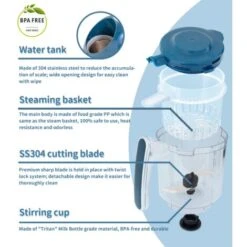 Robot Cuiseur Mixeur 7 En 1 Pour Bébé, Baby Cook Multifonction Robot De Cuisine, Cuiseur Vapeur, Mélangeur, Réchauffage, Chauffe Biberon, Stérilisateur, Nettoyage Automatique, Sans BPA -Petit Électroménager 51281776 5