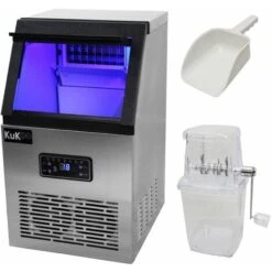 Machine à Glaçons Professionnelle En Inox Pour Restaurants, Bars Et Salon De Thé, 40kg De Glaçons En 24h, Broyeur à Glace Pilée GRATUIT Offert