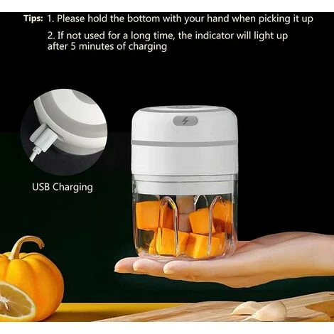 2PCS Mini Hachoir Électrique Hachoir à Viande Sans Fil Hachoir Alimentaire Avec Lames Tranchantes,Presse-ail Électrique Mini Mixeur Pour Aliments Pour Bébé,Viande,Ail-250ML&100ML 7 2PCS Mini Hachoir Électrique Hachoir à Viande Sans Fil Hachoir Alimentaire Avec Lames Tranchantes,Presse-ail Électrique Mini Mixeur Pour Aliments Pour Bébé,Viande,Ail-250ML&100ML – Image 5