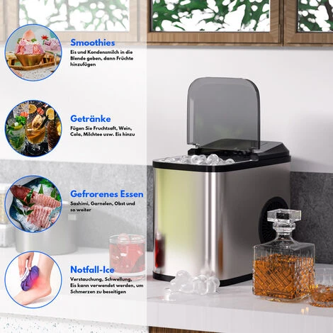 Machine à Glaçons Bac à Glaçons LCD 2,2 L En Acier Inoxydable 120 W-150 W 0,8 Litre 5 Machine à Glaçons Bac à Glaçons LCD 2,2 L En Acier Inoxydable 120 W-150 W 0,8 Litre – Image 3