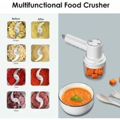 Hachoir Électrique 250 Ml, 2 En 1 Mini Hachoir & Mixeur Batteur Électrique Hachoir à Viande Électrique 3 Vitesses 2 Fouets Hacher, Découper, Mixer, Légumes, Viandes, Noix, Oignons -Petit Électroménager 54287488 4