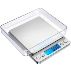 Balance De Précision, 500g/0.01g, Balance De Precision 0.01g, Balance De Cuisine Avec Fonction Tare Et Compte, Écran LCD Rétroéclairé (argent)