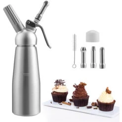 Randaco Distributeur De Crème Whipper Siphon à Chantilly Professionnel Aluminium 500ml En Acier Inoxydable Siphons Pour Mousses Et Crèmes