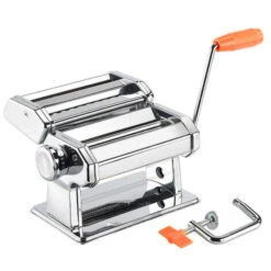 Machine à Pâtes, Machine à Pâtes Manuelle Avec Coupe-pâte, 6 Réglages D'épaisseur Réglables, Manivelle, Rouleau à Pâtes Avec Pince Fixe, Parfait Pour Les Nouilles Maison, Les Spaghettis, Les Lasagnes,