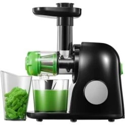 Entsafter Slow Juicer Leistungsstarker Entsafter Für Obst Und Gemüse Mit Ruhiger Motor & Umkehrfunktion & Saftkanne & Reinigungsbürste