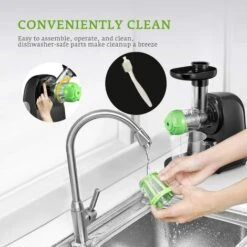 Entsafter Slow Juicer Leistungsstarker Entsafter Für Obst Und Gemüse Mit Ruhiger Motor & Umkehrfunktion & Saftkanne & Reinigungsbürste -Petit Électroménager 58303608 3