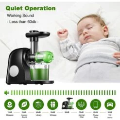 Entsafter Slow Juicer Leistungsstarker Entsafter Für Obst Und Gemüse Mit Ruhiger Motor & Umkehrfunktion & Saftkanne & Reinigungsbürste -Petit Électroménager 58303608 4