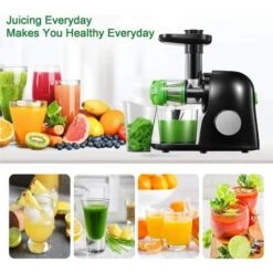 Entsafter Slow Juicer Leistungsstarker Entsafter Für Obst Und Gemüse Mit Ruhiger Motor & Umkehrfunktion & Saftkanne & Reinigungsbürste -Petit Électroménager 58303608 5