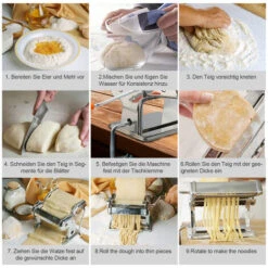 VINGO Machine à Pâtes Manuelle Pour Faire Des Pâtes Spaghettis Tagliatelles Lasagnes 20 X 20 X 15 Cm -Petit Électroménager 58419853 3