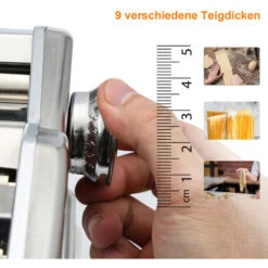 VINGO Machine à Pâtes Manuelle Pour Faire Des Pâtes Spaghettis Tagliatelles Lasagnes 20 X 20 X 15 Cm -Petit Électroménager 58419853 4