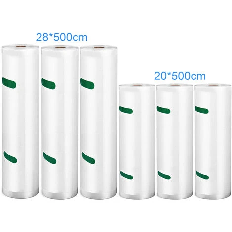 Sacs Sous Vide Alimentaire Lot De 6 Rouleaux, 20x500cm Et 28x500cm, Sac Sous Vide Pour Appareil Sous Vide Conservation Des Aliments 3 Sacs Sous Vide Alimentaire Lot De 6 Rouleaux, 20x500cm Et 28x500cm, Sac Sous Vide Pour Appareil Sous Vide Conservation Des Aliments